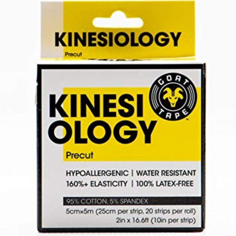 Goat Tape Kinesiology Tape Roll, Athletic Muscle Tape for Full Range of Motion, Skin Mimicking Kinesio Tape, Cross Training Tape, WOD Tape, 20-Precut Strips, Latex-Free Shoulder Foot & Knee Tape - Image 5